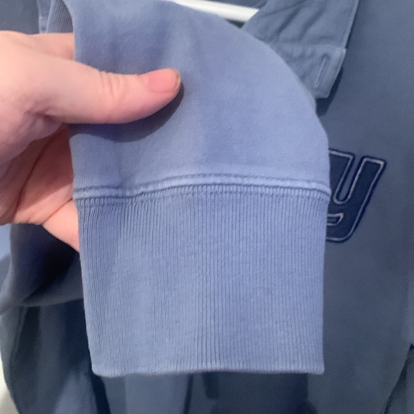 Fantastic Light Blue NY Giants Peruvian Cotton Long Sleeve Quarter Button Shirt - Picture 7 of 10